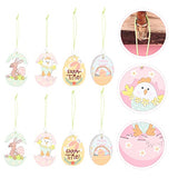 Ciieeo 1 Set 8 Pcs Easter Hanging Ornaments Basket Gift Handmade Gifts Hand Molding Kit Easter Bunny Cutout Easter Wooden Ornament Wooden Rabbit Ciieeo