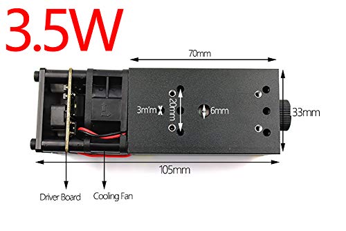 OXLasers 3.5W 450nm Focusable Blue Laser Module for DIY CNC Engraving Cutting Machine with PWM for CNC 3018 (3.5W) - WoodArtSupply