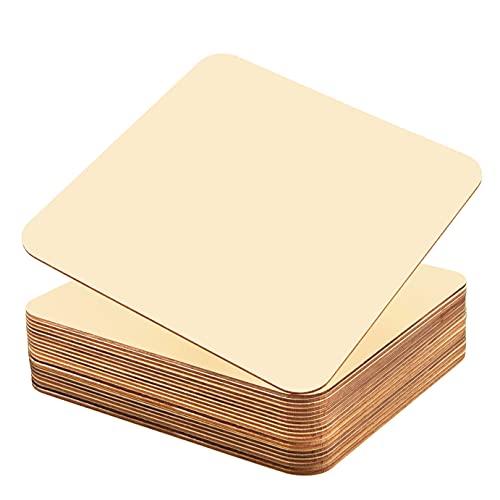 Coopay 20 PCS 8 inches Unfinished Wood Squares Natural Wood Slices Wooden Square Cutouts for Painting Writing Carving DIY Supplies, and Home Coopay