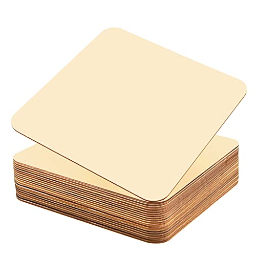 Coopay 20 PCS 8 inches Unfinished Wood Squares Natural Wood Slices Wooden Square Cutouts for Painting Writing Carving DIY Supplies, and Home - WoodArtSupply