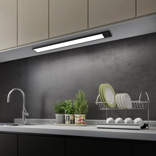 Under Cabinet Lights,LED Closet RGB Light with Color Changing Rechargeable Battery Operated Wireless Under Counter Lighting with Remote Control for - WoodArtSupply