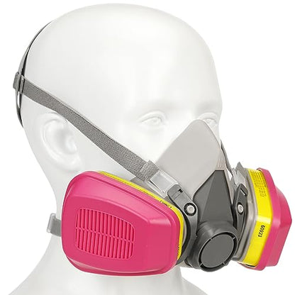 RANKSING Reusable Respirator Gas Mask with 60923 Filters to Protection Against Dust, Fumes, Asbestos, Chemicals and Particles while Painting,