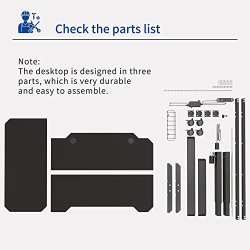 Suhapup Electric Height Adjustable Standing Desk, 59 L-Shaped Sit - Stand Desk for Work or Home Office Push Button Memory Settings Black Splice - WoodArtSupply