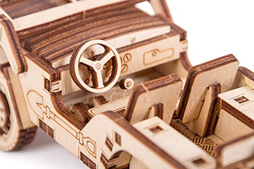 Wood Trick SUV Car Mini 3D Wooden Puzzle for Adults and Kids to Build - 6.3 x 2.8 in - Mechanical Moving Parts - Wood Model Kit - WoodArtSupply