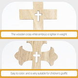 SEWACC 30pcs Unfinished Wood Cross Cutout Blank Wood Cross Pieces Table Signs for DIY Art Crafts Projects School Church Home Decoration SEWACC