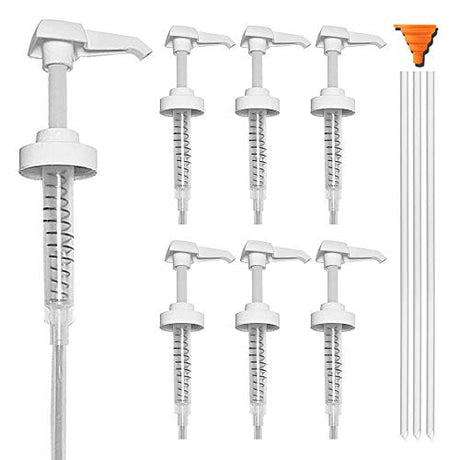 6 Pack Gallon Jug Pump Dispenser 38-400 Syrup Pump for Gallon Jug Dispensing - 7cc Lotion Gallon Shampoo Pump Top Replacement, Fits 1 Gallon Bottle AMORIX