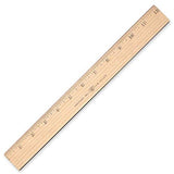 Westcott Wood Ruler Measuring Metric and 1/16 " Scale With Single Metal Edge, 30 cm (10375) Westcott
