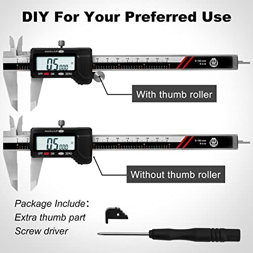 werka Digital Caliper, 0-6” Calipers Measuring Tool, Micrometer Caliper with 0.001”High-Accuracy,Inch/Fraction/Millimeter Conversions Button,4 - WoodArtSupply