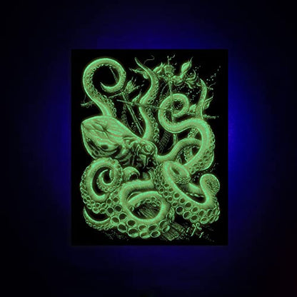 Royal and Langnickel Glow in Dark Engraving Art, Octopus - WoodArtSupply