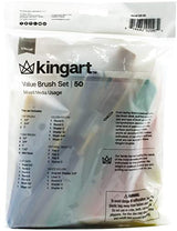 KINGART Mixed Media Brushes, Set of 50, Assorted Sizes, Good for All Projects KINGART