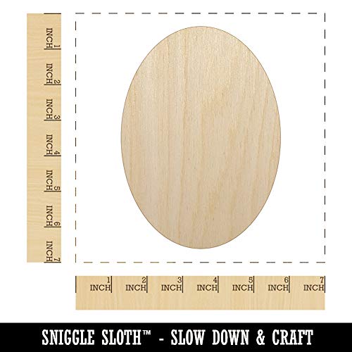 Oval Solid Unfinished Wood Shape Piece Cutout for DIY Craft Projects - 1/8 Inch Thick - 6.25 Inch Size