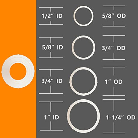 Reducing Bushing Adapters for Bench Grinding Wheels 8 PCS(2 Sets) Arbor Adapters 1" Thick from 1-1/4" to 1", 3/4", 5/8" YeulYuuri