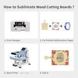 PYD Life 12 Pack Plywood Sublimation Cutting Board Blanks with Handle 9 x 5.5 Inch,Rectangle Wood Chopping Board for Sublimation DIY Craft Christmas PYD Life