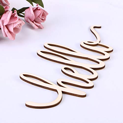STOBOK 2pcs Wooden Hello Letter Signs Unfinished Wooden Hello Sign Rustic Wall Art Decoration Decorative Signs for Home Restaurant Wedding STOBOK