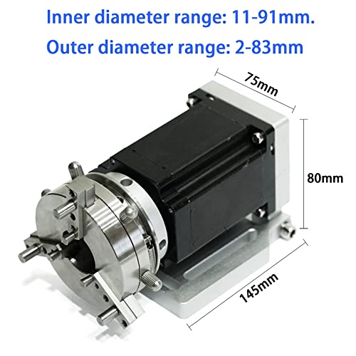 ComMarker 83mm Chuck Rotary Axis for Laser Marking Machine, Fiber Laser Engraver Attachment, Rotary Axis Perfect for Jewelry, Rings, Bracelets ComMarker
