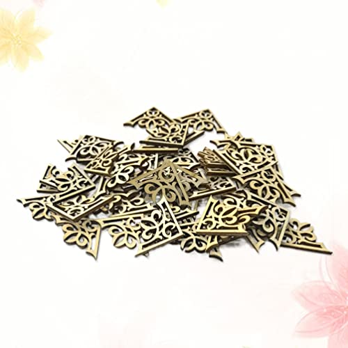 Amosfun 50pcs Solid Wood Carved Corner Onlay Furniture Home Decorations Unpainted Applique Gifts DIY Amosfun