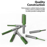 Saipe 7pcs 1/4" Shank Tungsten Carbide Double&Single Flute Straight Dado Router Bit Set, 3/4/5/6/8/10/12mm Cutting Diameter Trimming Cutter for Saipe