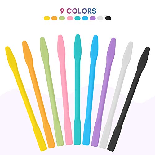 9PCS Colored Silicone Stir Sticks, Gartful Reusable Epoxy Resin Stir Sticks, for Resin Mixing, Paint, Making Glitter Tumblers Cups, Arts, Crafts, Gartful