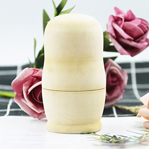 STOBOK Kids Art Supplies 4 Sets Unpainted Russian Dolls Wooden Blank Russian Nesting Dolls Dolls Create Your Own Nesting Dolls for Kids DIY Kids Toys STOBOK