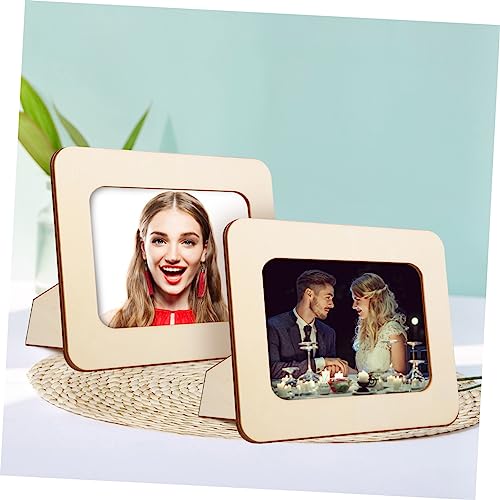 ABOOFAN 6Pcs 6 unfinished wood craft frames picture frames wood frame wooden child desktop decorate postcard photo bulk Wood parent-child Vertical ABOOFAN
