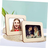 ABOOFAN 6Pcs 6 unfinished wood craft frames picture frames wood frame wooden child desktop decorate postcard photo bulk Wood parent-child Vertical ABOOFAN
