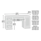 Sauder Heritage Hill Computer Credenza, L: 59.25" x W: 20.47" x H: 30.24", Classic Cherry Sauder
