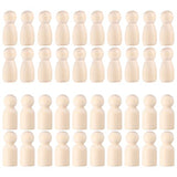 STOBOK Unfinished Wooden Peg Dolls: 50 Pack Peg People Crafts DIY Wood People Toys, Doll Bodies Wood Figures, Decorative Peg Doll People for Kids Art STOBOK