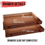 US Art Supply Walnut 2-Drawer Adjustable Wooden Storage Box with Fold Up Solid Drawing Easel US Art Supply