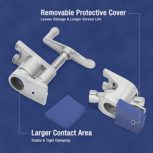 WORKPRO 2-Pack 3/4'' Pipe Clamps, Wood Gluing Pipe Clamp Set with H-shaped Feet, Lightweight Cast Aluminum Wood Clamps Quick Release for Woodworking, WORKPRO