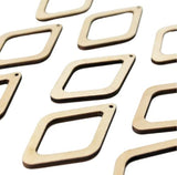 ALL SIZES BULK (12pc to 100pc) Unfinished Wood Wooden Hollow Diamond Frame Laser Cutout Dangle Earring Jewelry Blanks Charms Ornaments Shape Crafts Texan Wood Crafts