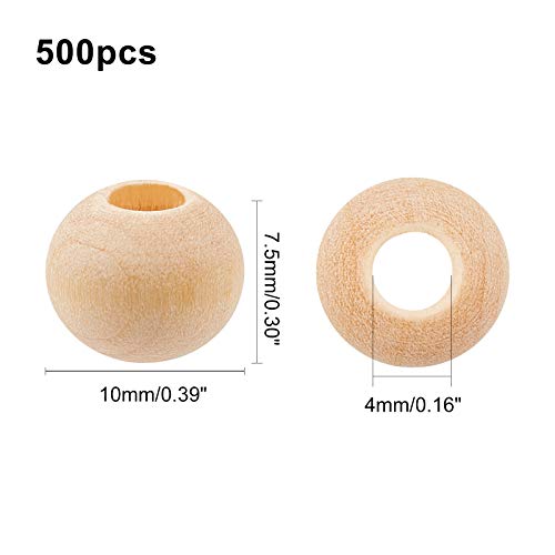 PH PandaHall 500pcs Natural Wooden Beads 10mm Ball Spacer Beads Unfinished Wood Beads Macrame Beads for Tassel Christmas Tree Hanging Holiday Decor PH PandaHall