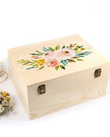 Woiworco Extral Large Wooden Box, 13 x 10 x 6.5 inch Natural Unfinished Pine Wood Boxes with Hinged Lid and Front Clasp for DIY Craft Art, Hobbies, Woiworco