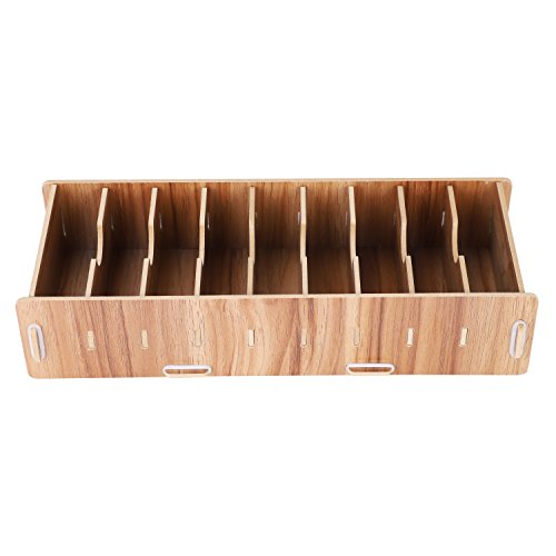 DIY Wood Business Cards Organizer with Dividers Index Card Filing Desktop Organizer with 9 Compartments Desktop Organizer Storage Box Desktop Cards - WoodArtSupply