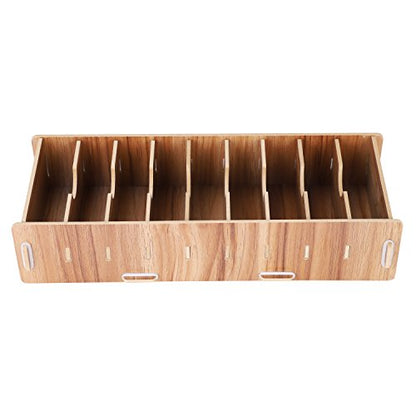 DIY Wood Business Cards Organizer with Dividers Index Card Filing Desktop Organizer with 9 Compartments Desktop Organizer Storage Box Desktop Cards - WoodArtSupply