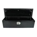 PRFFWK Truck Bed Tool Box Trailer Storage Tool Box Black Aluminum Heavy Duty Pick Up Truck Bed RV Toolbox Diamond Plate with Lock & Keys PRFFWK