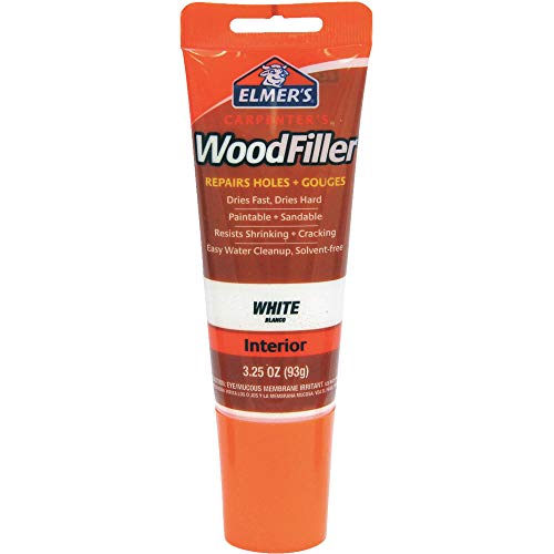 Elmer's E855 Carpenter's Wood Filler, 3.25-Ounce Tube, White 3 Pack