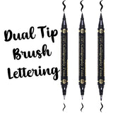 Sunshilor Dual Brush Calligraphy Pens Black Hand Lettering Pens for Beginners Writing, Art Drawing, Sketching, Illustration, Scrapbooking, Sunshilor