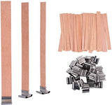 PXBBZDQ 100 PCS Wood Wicks for Candles Making 5.9 X 0.5 Inch Crackling Wooden Candle Wick for Soy Candle Making,Long Woodwick - 50 Sets PXBBZDQ