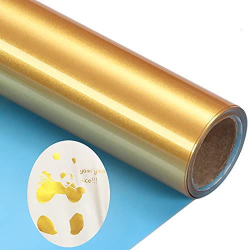 Gold Htv Vinyl Gold Iron Heat Transfer Vinyl Gold Rolls HTV Vinyl 12 Inch x 5 Feet Iron On Vinyl for T-Shirts Totes and Bags, Easy to Cut & Weed for - WoodArtSupply