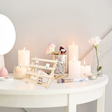 NBEADS 4-Tier Wooden Display Stand Riser, 12-Slot Earring Ring Holder Detachable Unfinished Wood Retail Jewelry Card Display Stand with Groove for NBEADS