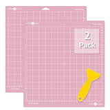 HTVRONT Fabric Grip Cutting Mats for Cricut, 2 Pack Cutting Mats 12x12 for Cricut Maker/Maker 3/Explore 3/Air/Air 2/One, Fabric Adhesive Sticky Pink HTVRONT