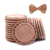 CBCMY Natural Wood Slices 40 Pcs 2.36inches Craft Unfinished Wood kit Predrilled with Hole Wooden Circles for Arts Wood Slices Christmas Ornaments CBCMY
