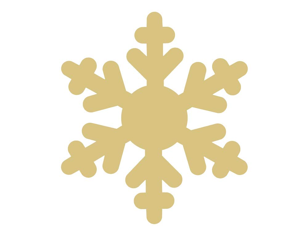 Snow Flake Cutout Unfinished Wood Holiday Cut Out Christmas/Winter Door Hanger MDF Shape Canvas Style 2 (12")