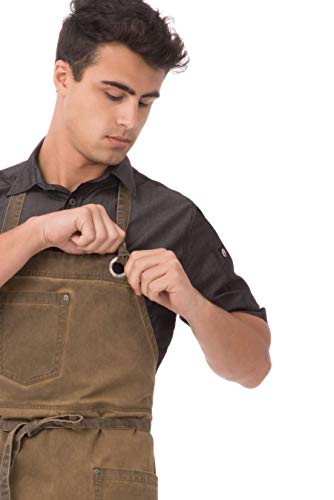 Chef Works Unisex Dorset Bib Apron, Golden Brown, One Size - WoodArtSupply