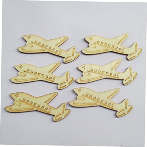 Gogogmee 60 Pcs Wooden Slices Crafts Wood Cutout Shapes Wooden Hanging Decoration Model Plane Crafts for Kids Ornament for Kids Developmental Toys Gogogmee