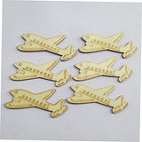 Gogogmee 60 Pcs Wooden Slices Crafts Wood Cutout Shapes Wooden Hanging Decoration Model Plane Crafts for Kids Ornament for Kids Developmental Toys Gogogmee
