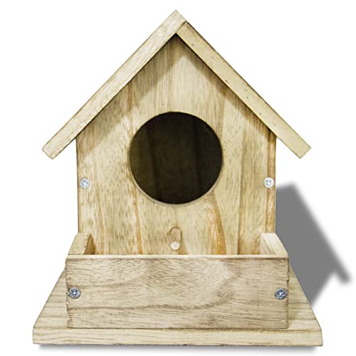 DIY Outdoor Wooden Bird Feeding Build House,Wooden Bird House Kit for Outside Hanging,4.6 Inches Bird Nest, Nesting Box for Backyard Courtyard Patio Paiaojia