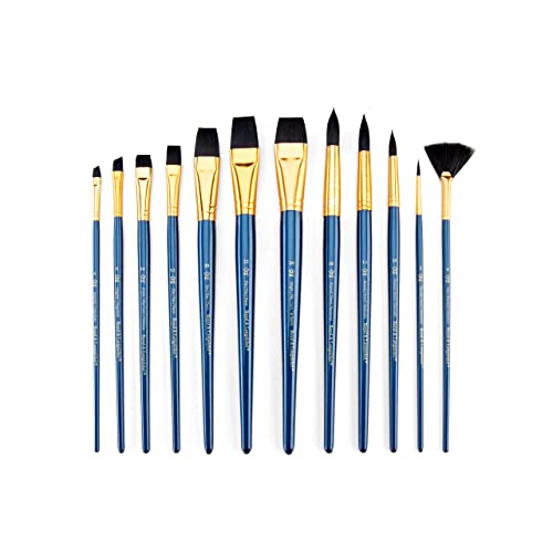 Royal & Langnickel - 9300 Series 10760:Zip N' Close 12-Piece Black Taklon Brush Set 1 - RSET-9301 Royal & Langnickel