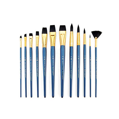 Royal & Langnickel - 9300 Series 10760:Zip N' Close 12-Piece Black Taklon Brush Set 1 - RSET-9301 - WoodArtSupply