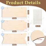 30 PCS Unfinished Wood Crafts Blanks Rectangle Hanging Wood Sign Plaque Wooden Slices Banners with Ropes for Pyrography Painting Writing DIY Home BAPHILE